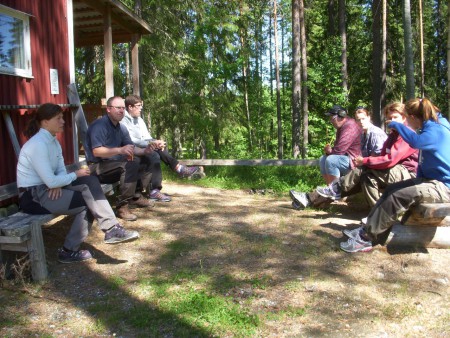 Instruktörerna Håkan, Per-Olov och Katrin gav goda råd till deltagarna. 